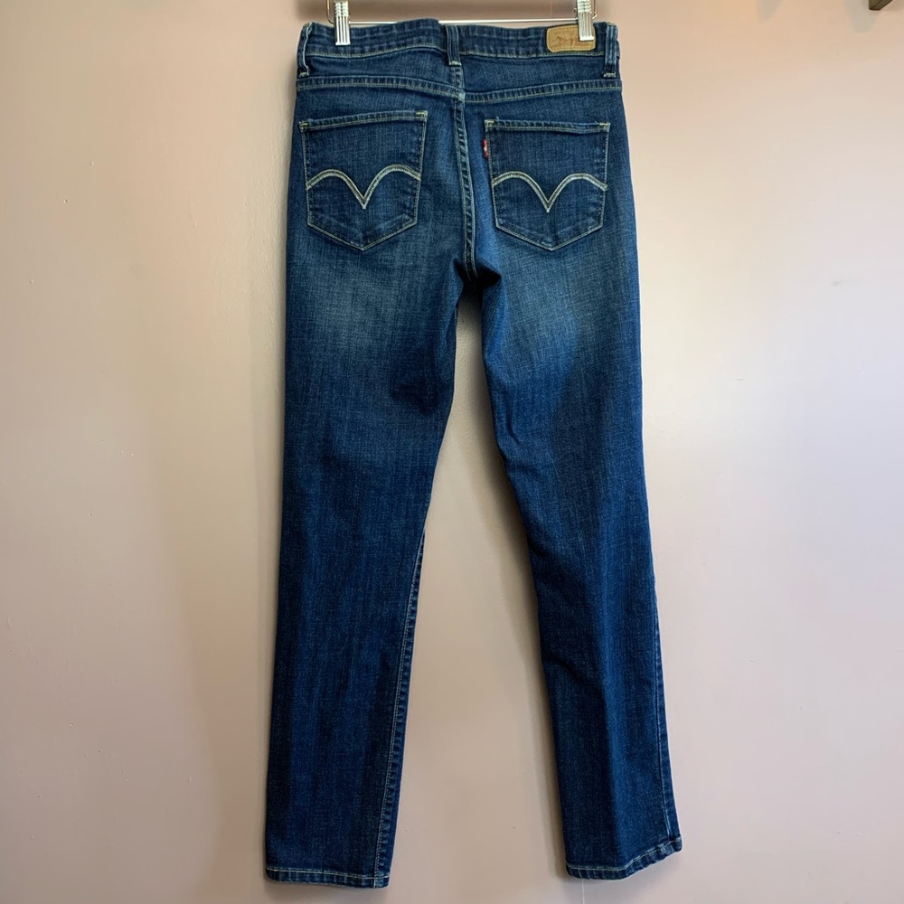 LEVIS MID RISE SKINNY JEAN DARK WASH EUC SZ8 - Picture 2 of 8